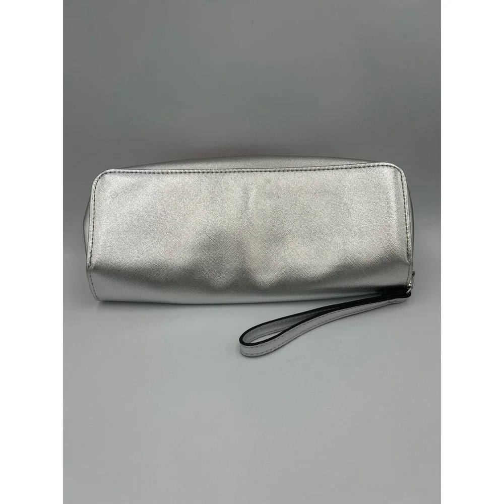 Soto Massini Milano Silver Metallic Ballet Clutch‎ Wallet Organizer